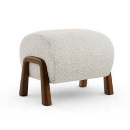 Curved Wooden Footstool, Borg - thumbnail 5