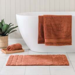 Luxury Cotton Textured Stripe Bath Mat