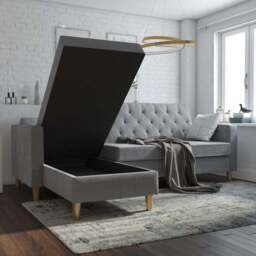 Cosmo Living Liberty Chenille Corner Chaise Futon - thumbnail 2
