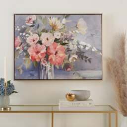 Watercolour Floral Framed Canvas