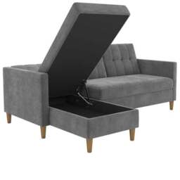 Hartford Chenille Corner Double Sofa Bed - thumbnail 4