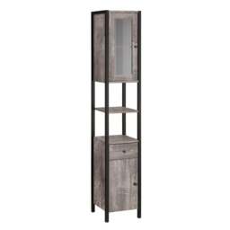 Colton Concrete Effect Tallboy Storage Unit With Glass Door - thumbnail 1