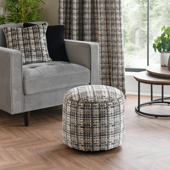 Roxana Cut Velvet Pouffe - image 1