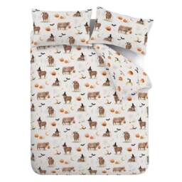 Catherine Lansfield Halloween Highland Cow Polycotton Duvet Cover & Pillowcase Set - thumbnail 5