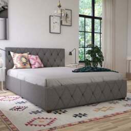 Cosmo Living Elizabeth Bed Frame, Linen - thumbnail 3