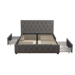 Cosmo Living Elizabeth Bed Frame, Linen - thumbnail 6