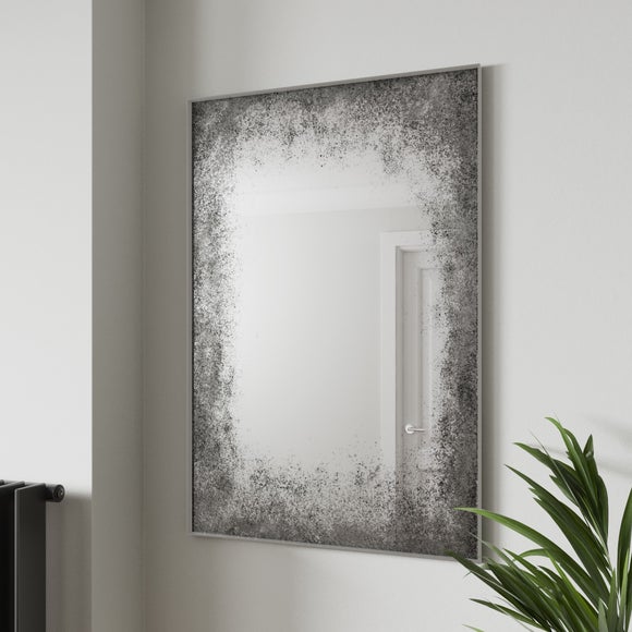 Distressed Edge Rectangle Overmantel Wall Mirror - image 1