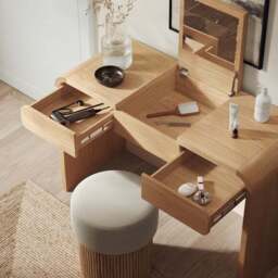 Bennett 2 Drawer Dressing Table with Mirror - thumbnail 2