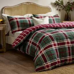 Wylder Nature Braemar Check 100% Cotton Duvet Cover and Pillowcase Set - thumbnail 3