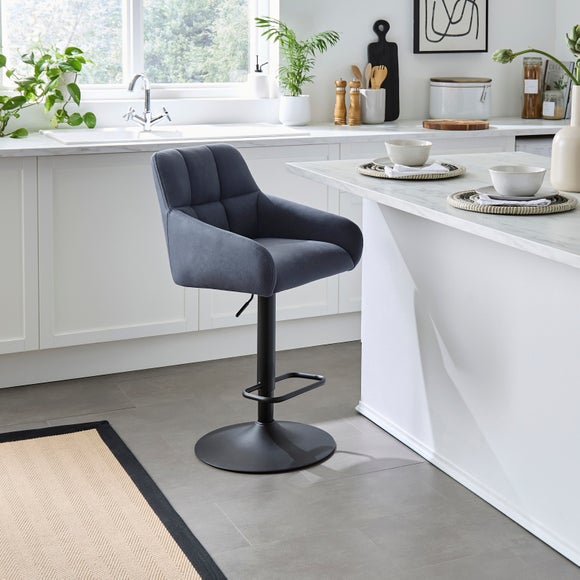 Jase Adjustable Height Barstool, Faux Leather - image 1