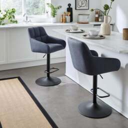 Jase Adjustable Height Barstool, Faux Leather - thumbnail 2