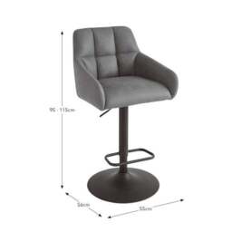 Jase Adjustable Height Barstool, Faux Leather - thumbnail 6