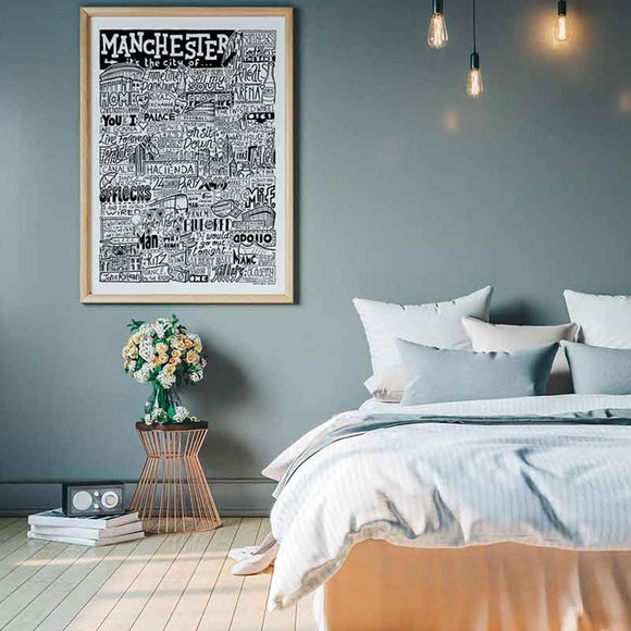 Sketchbook Design Manchester Landmarks Framed Print - image 1