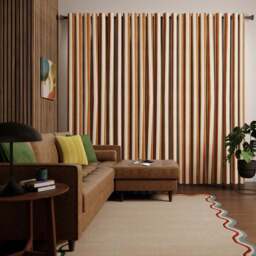 Elements Stripe Linen Look Made to Measure Curtains - thumbnail 5