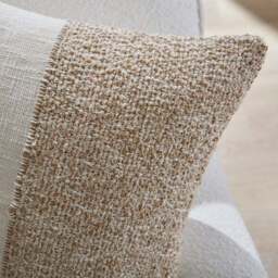 Half White Half Jute Square Cushion - thumbnail 2