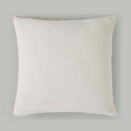 Half White Half Jute Square Cushion - thumbnail 4