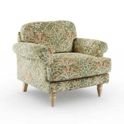 Jolene William Morris Woodland Weeds Print Velvet Snuggle Chair - thumbnail 6