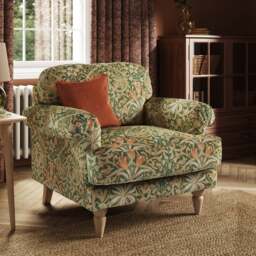 Jolene William Morris Woodland Weeds Print Velvet Snuggle Chair - thumbnail 1