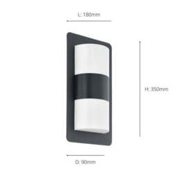 EGLO Cistierna 2 Light Outdoor Wall Light - thumbnail 6