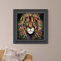 Artko Colourful Lion by Louise Luton Framed Print - thumbnail 1