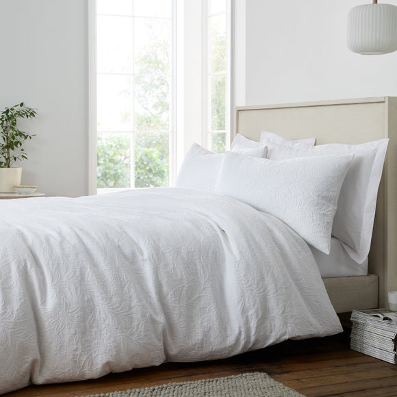 Bianca Fleur Matelasse Jacquard 100% Cotton Duvet Cover & Pillowcase Set - image 1