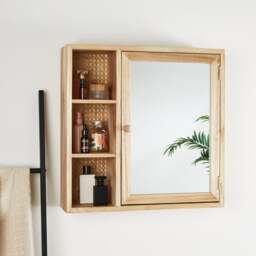 French Cane Mirror Cabinet - thumbnail 1