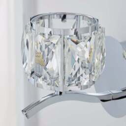Set of 2 Kleio Glass Chrome Wall Light - thumbnail 4