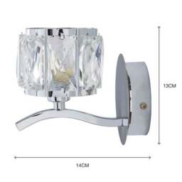 Set of 2 Kleio Glass Chrome Wall Light - thumbnail 6