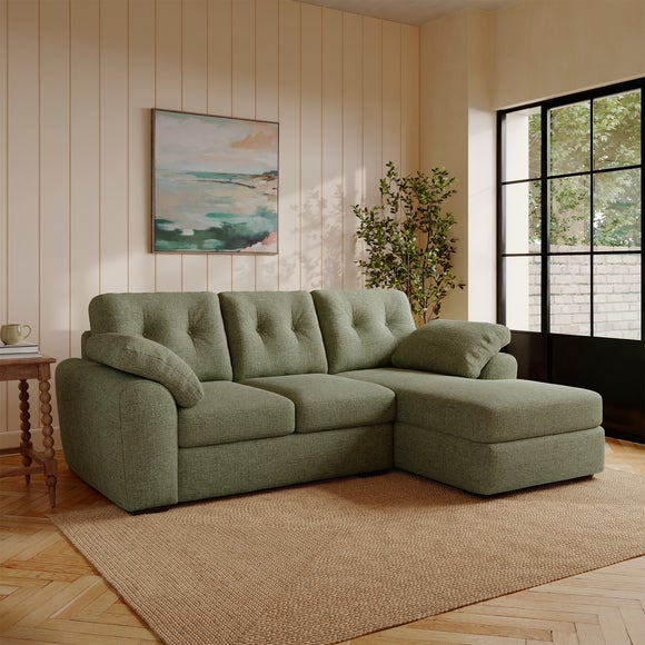 Milton Textured Chenille Corner Chaise Sofa - image 1