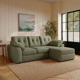 Milton Textured Chenille Corner Chaise Sofa