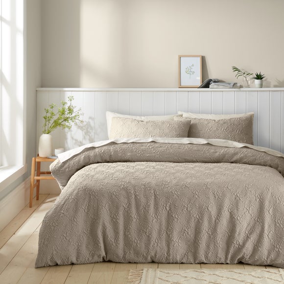 Astra Textured Floral Duvet Cover and Pillowcase Set - image 1