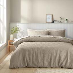 Astra Textured Floral Duvet Cover and Pillowcase Set - thumbnail 1