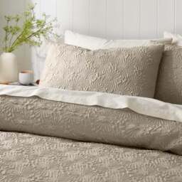 Astra Textured Floral Duvet Cover and Pillowcase Set - thumbnail 2