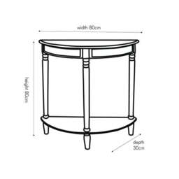 Pacific Heritage Half Moon Console Table, Painted Pine - thumbnail 4