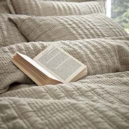 Pineapple Elephant Tamba Jersey Stripe Reversible Natural Duvet Cover & Pillowcase Set - thumbnail 3