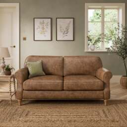 Millie Soft Faux Leather 2 Seater Sofa - thumbnail 1