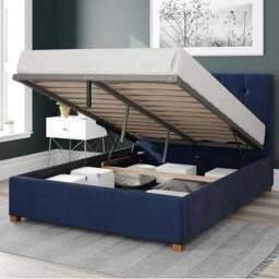 Hepburn Plush Velvet Ottoman Bed Frame - thumbnail 2