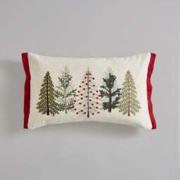 Christmas Trees Embroidered Rectangle Cushion - thumbnail 2