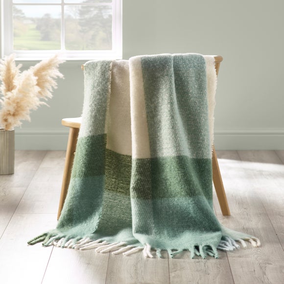 Catherine Lansfield Faux Mohair Check Throw Blanket 130cm x 170cm - image 1