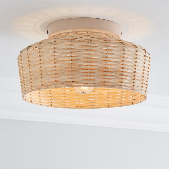 Ohio Rattan Flush Ceiling Light - image 1