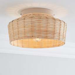 Ohio Rattan Flush Ceiling Light