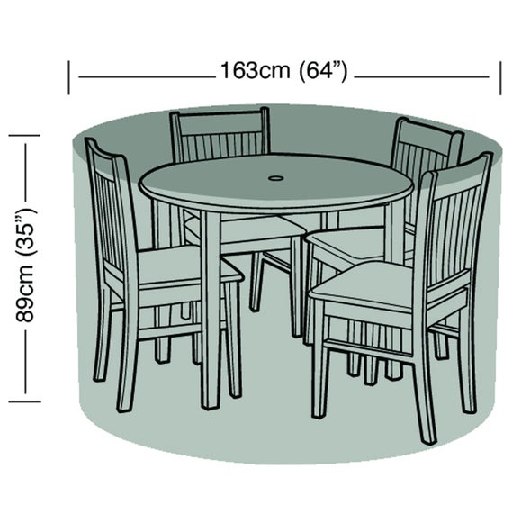 4 Seater Round Garden Furniture Set Super Tough Cover - image 1