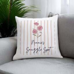 Personalised Floral Stripe Square Cushion - thumbnail 4