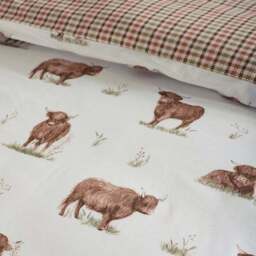 Catherine Lansfield Angus Highland Cow Polycotton Duvet Cover & Pillowcase Set - thumbnail 4