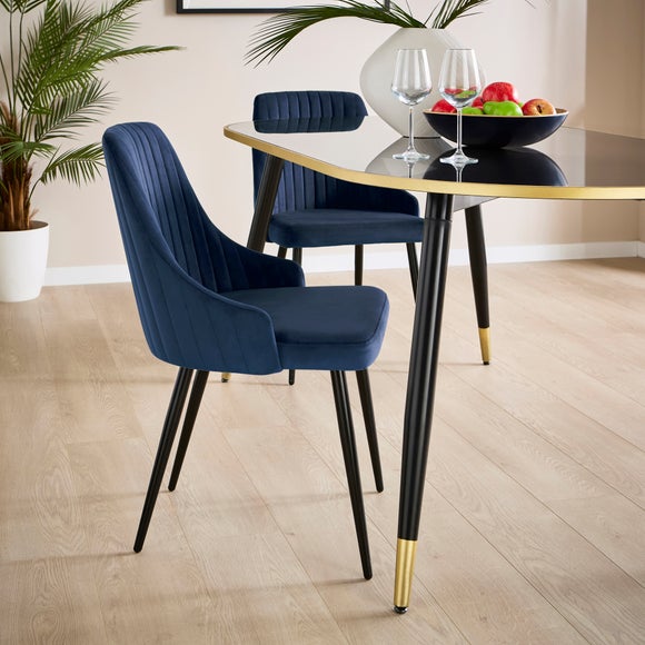 Shea Set of 2 Dining Chairs, Velvet - image 1