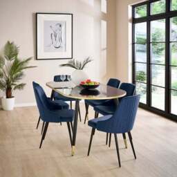 Shea Set of 2 Dining Chairs, Velvet - thumbnail 2