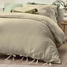 Riviera Yard Mallow Bow Tie 100% Cotton Duvet Cover & Pillowcase Set - thumbnail 3