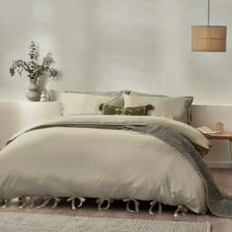 Riviera Yard Mallow Bow Tie 100% Cotton Duvet Cover & Pillowcase Set - thumbnail 1