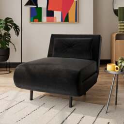 Phoebe Velvet Single Chair Bed - thumbnail 1