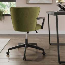 Eliza Olive Velvet Office Chair - thumbnail 2